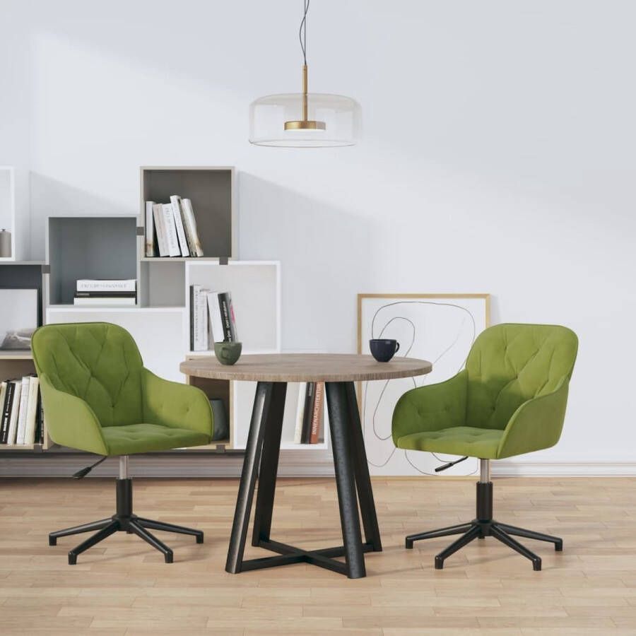 Furniture Limited Eetkamerstoelen draaibaar 2 st fluweel lichtgroen