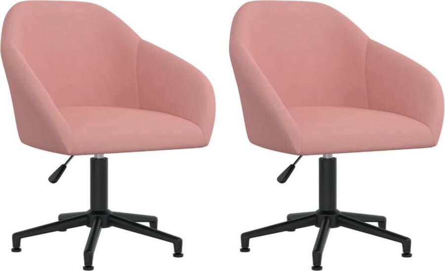 Furniture Limited Eetkamerstoelen draaibaar 2 st fluweel roze