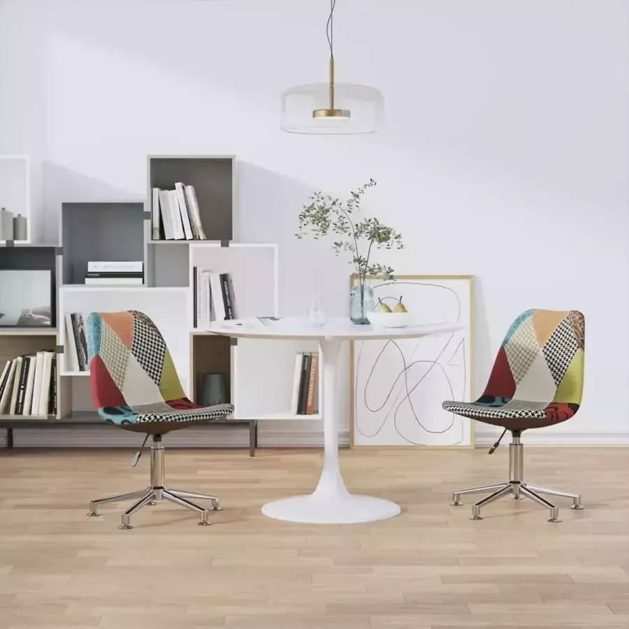 Furniture Limited Eetkamerstoelen draaibaar 2 st patchwork stof