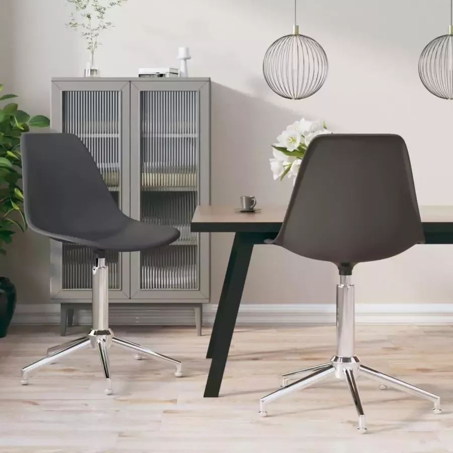 Furniture Limited Eetkamerstoelen draaibaar 2 st polypropeen lichtgrijs