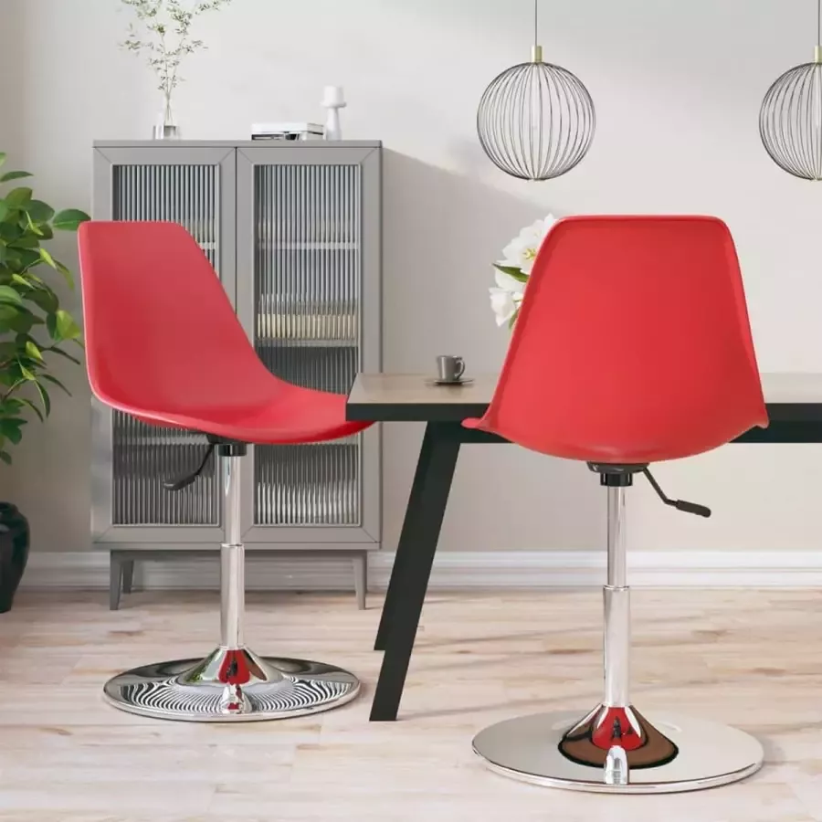 Furniture Limited Eetkamerstoelen draaibaar 2 st PP rood