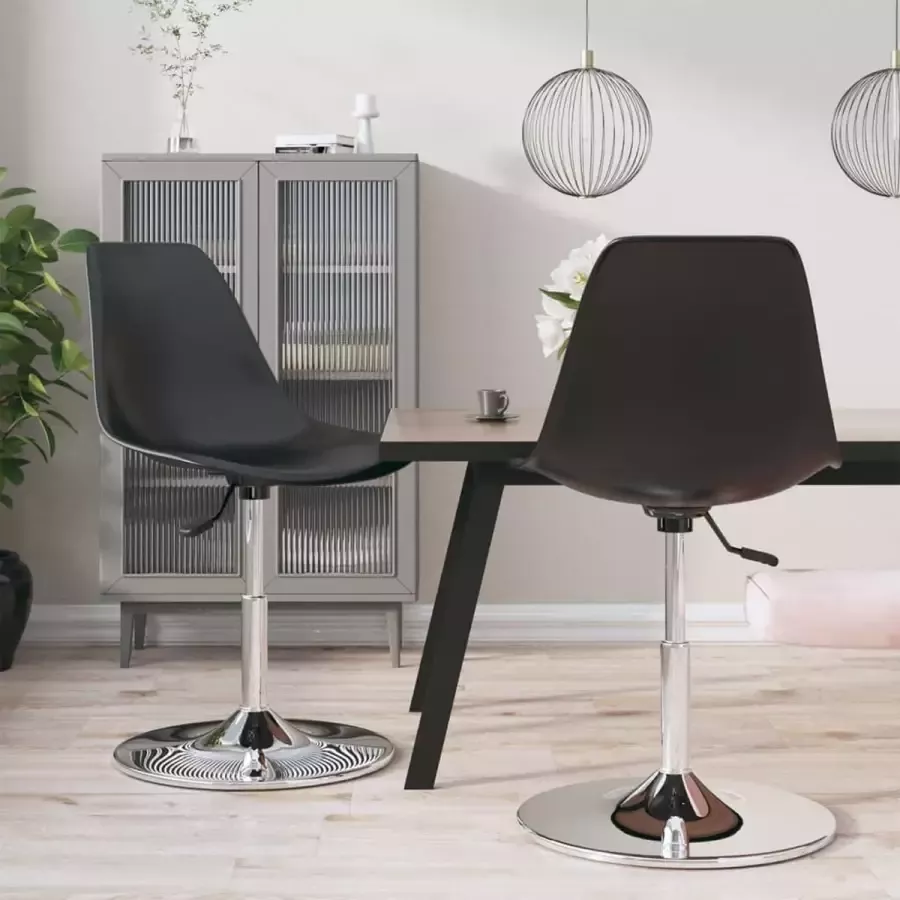 Furniture Limited Eetkamerstoelen draaibaar 2 st PP zwart