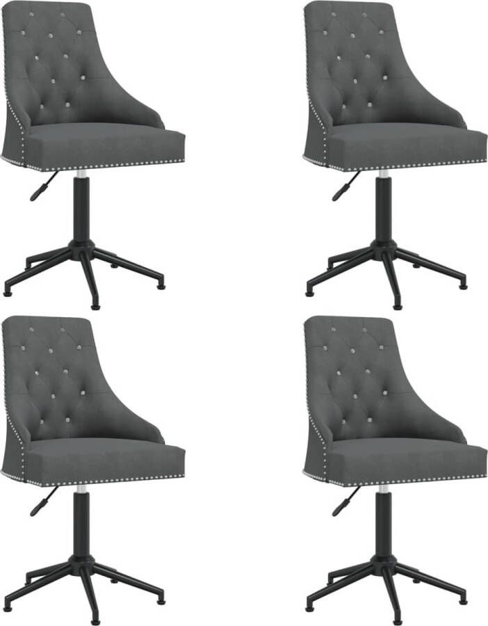 Furniture Limited Eetkamerstoelen draaibaar 4 st fluweel donkergrijs