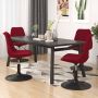 Furniture Limited Eetkamerstoelen draaibaar 4 st fluweel wijnrood - Thumbnail 3