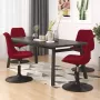 Furniture Limited Eetkamerstoelen draaibaar 4 st fluweel wijnrood - Thumbnail 1