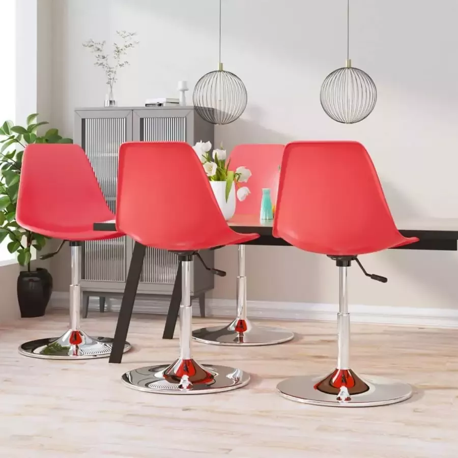 Furniture Limited Eetkamerstoelen draaibaar 4 st PP rood
