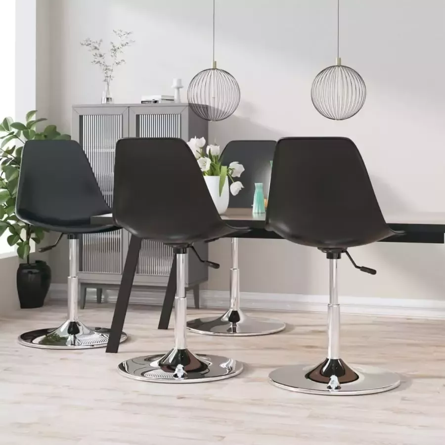 Furniture Limited Eetkamerstoelen draaibaar 4 st PP zwart