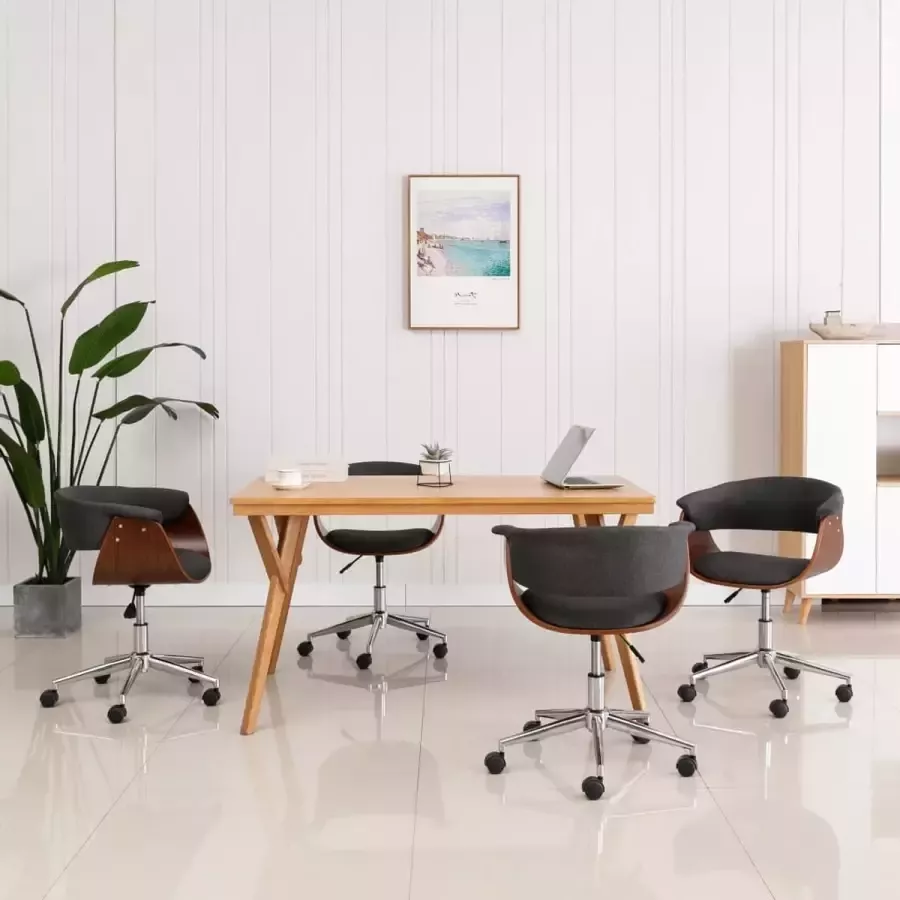 Furniture Limited Eetkamerstoelen 4 st draaibaar stof grijs