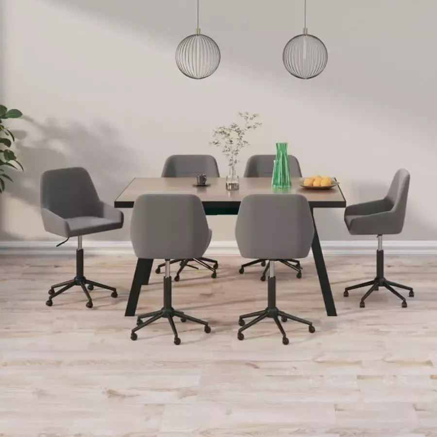 Furniture Limited Eetkamerstoelen draaibaar 6 st fluweel donkergrijs