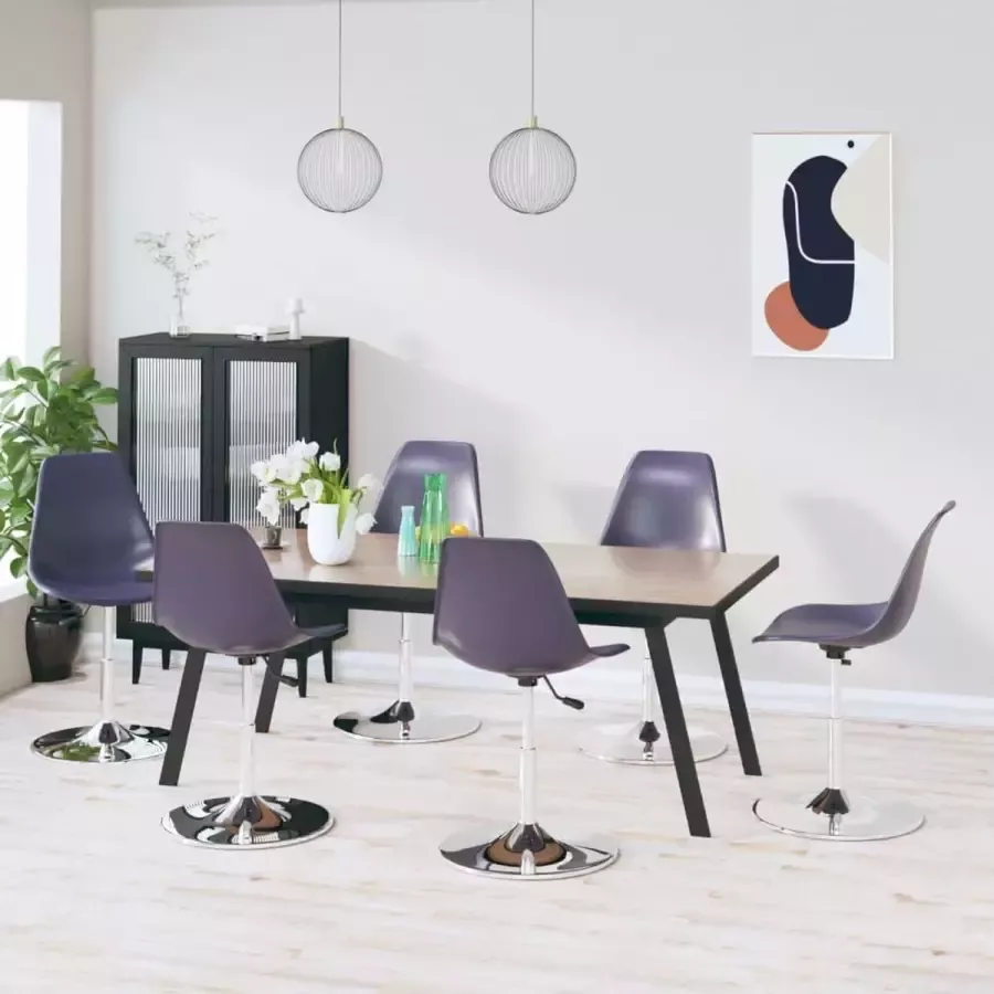 Furniture Limited Eetkamerstoelen draaibaar 6 st polypropeen lila