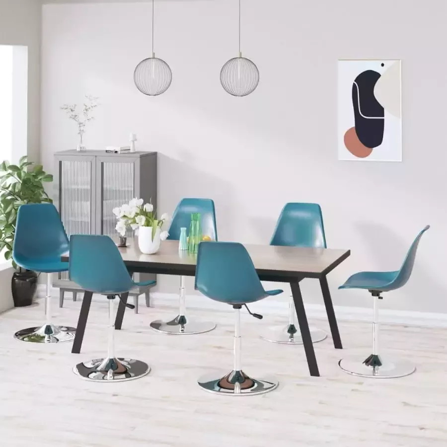 Furniture Limited Eetkamerstoelen draaibaar 6 st polypropeen turquoise