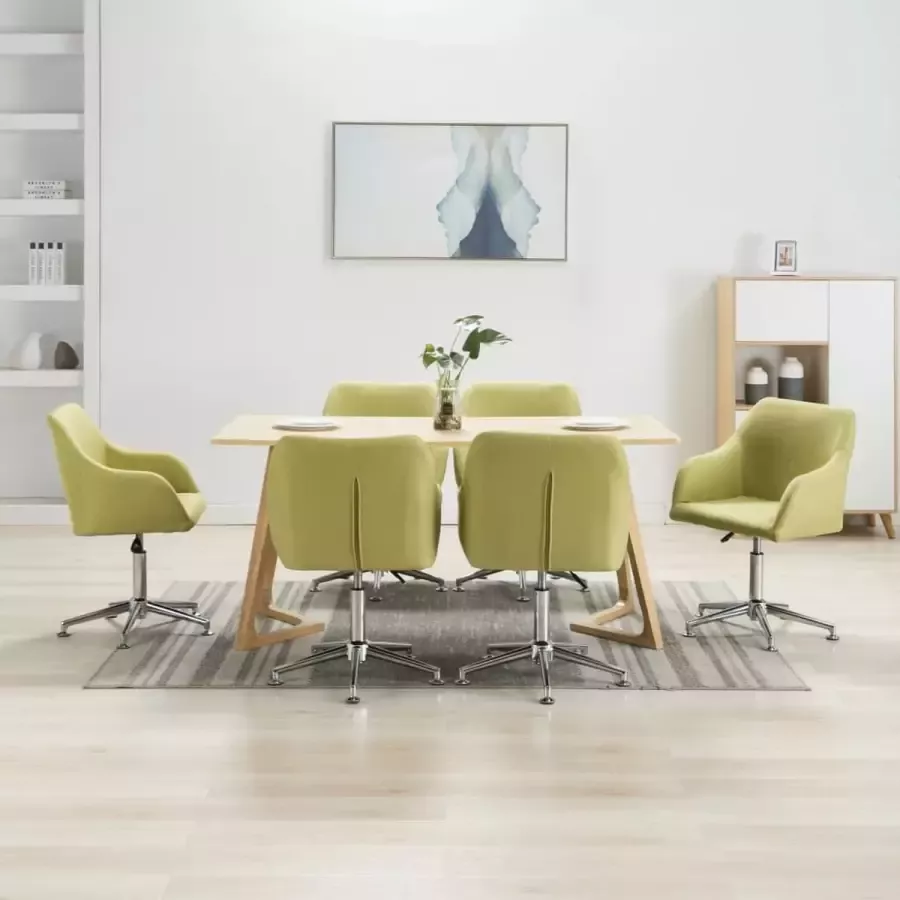 Furniture Limited Eetkamerstoelen draaibaar 6 st stof groen