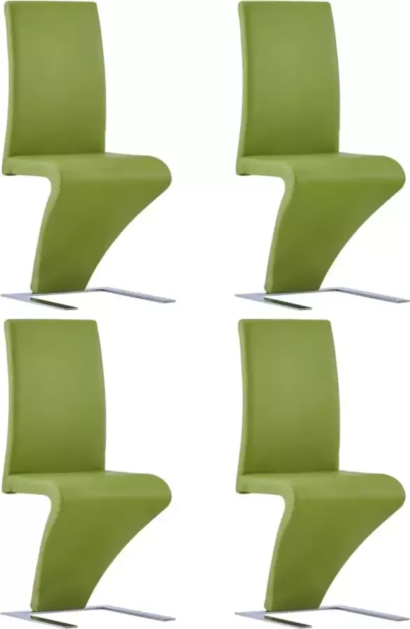 Furniture Limited Eetkamerstoelen met zigzag-vorm 4 st kunstleer groen