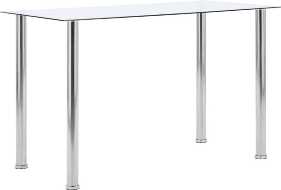 Furniture Limited Eettafel 120x60x75 cm gehard glas transparant