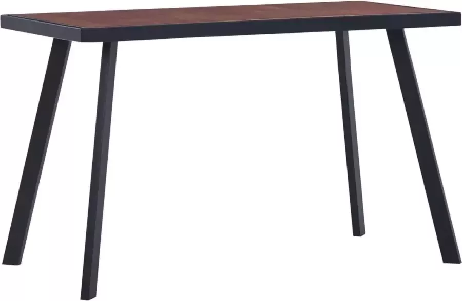 Furniture Limited Eettafel 120x60x75 cm MDF donkerhoutkleurig en zwart