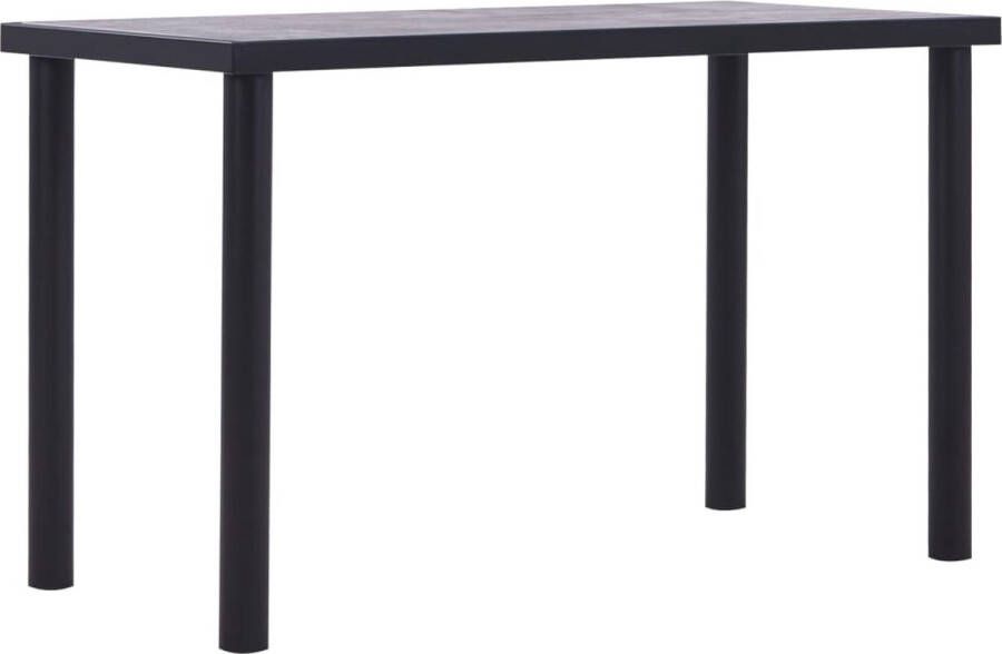 Furniture Limited Eettafel 120x60x75 cm MDF zwart en betongrijs
