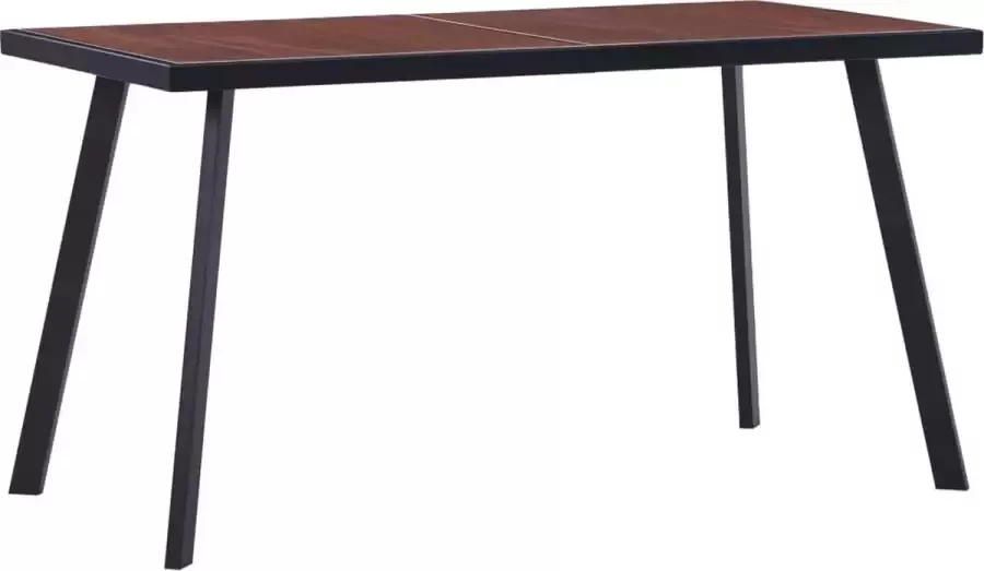 Furniture Limited Eettafel 140x70x75 cm MDF donkerhoutkleurig en zwart