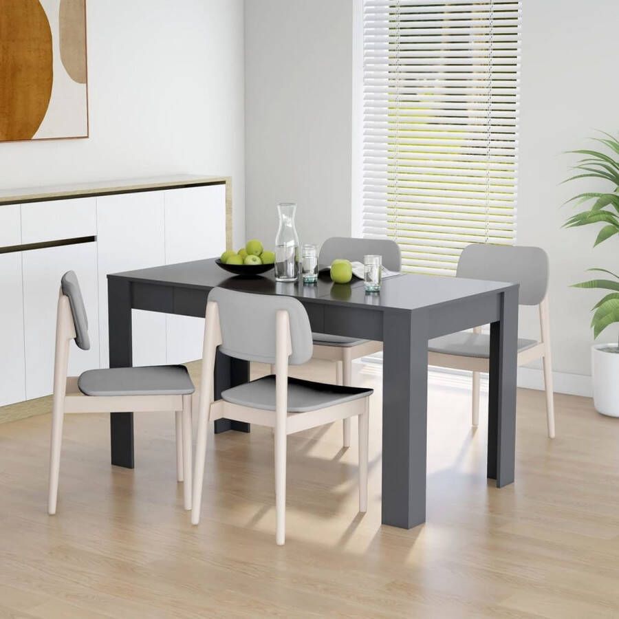 Furniture Limited Eettafel 140x74 5x76 cm spaanplaat grijs