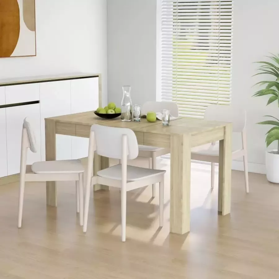 Furniture Limited Eettafel 140x74 5x76 cm spaanplaat sonoma eikenkleurig