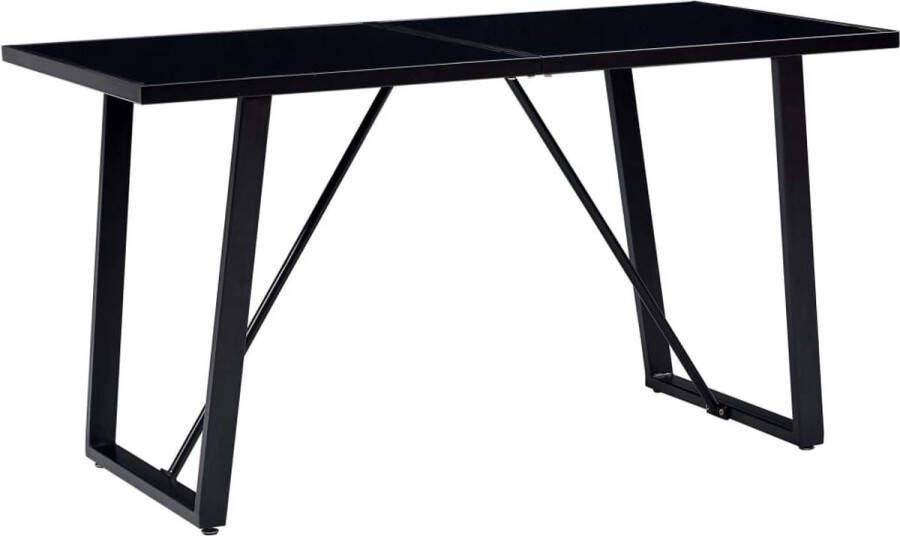 Furniture Limited Eettafel 160x80x75 cm gehard glas zwart