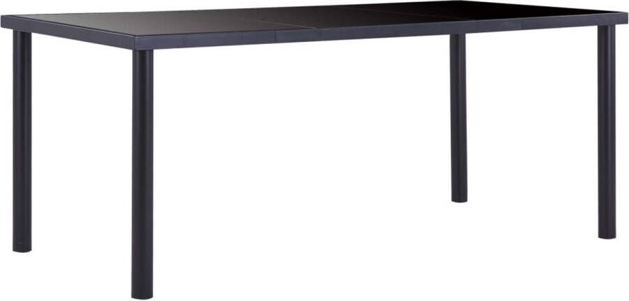 Furniture Limited Eettafel 180x90x75 cm gehard glas zwart