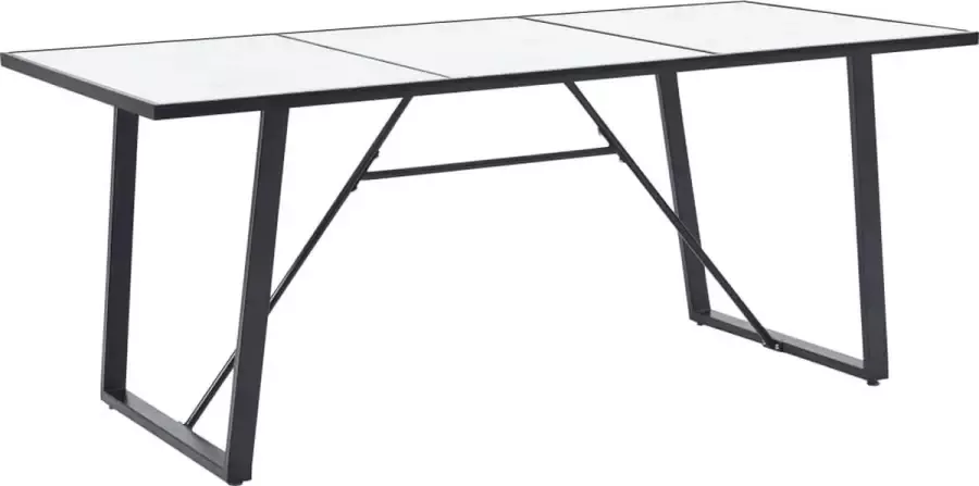 Furniture Limited Eettafel 200x100x75 cm gehard glas wit