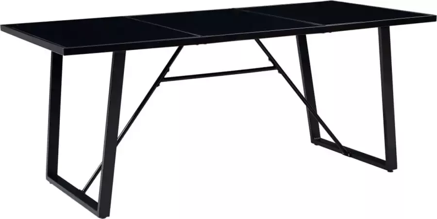 Furniture Limited Eettafel 200x100x75 cm gehard glas zwart