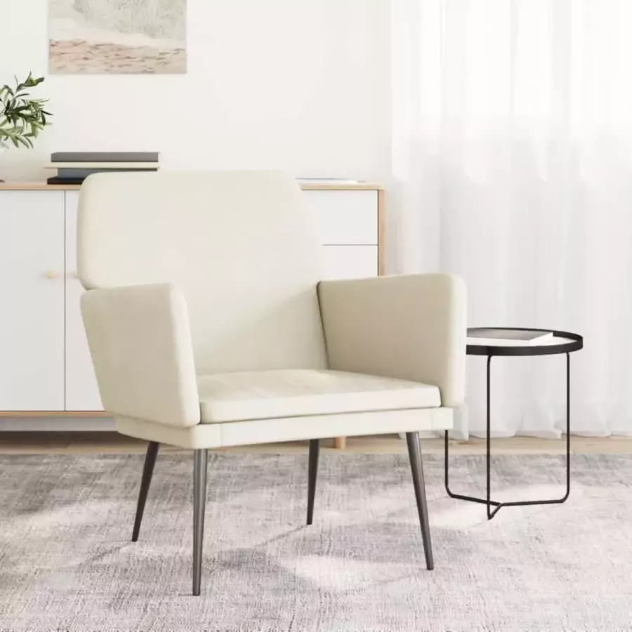 Furniture Limited Fauteuil 62x79x79 cm fluweel crèmekleurig