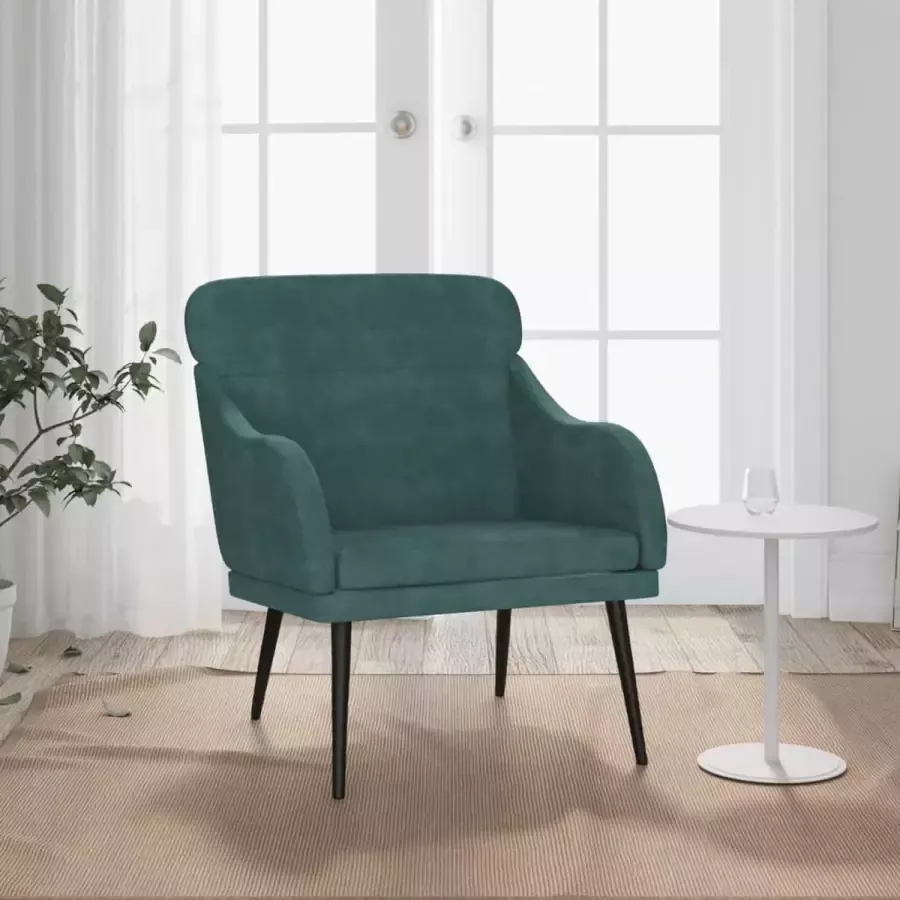 Furniture Limited Fauteuil 63x76x80 cm fluweel donkergroen