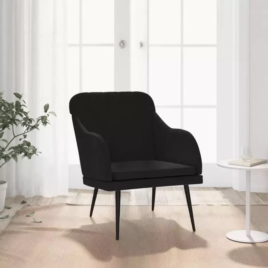 Furniture Limited Fauteuil 63x76x80 cm fluweel zwart
