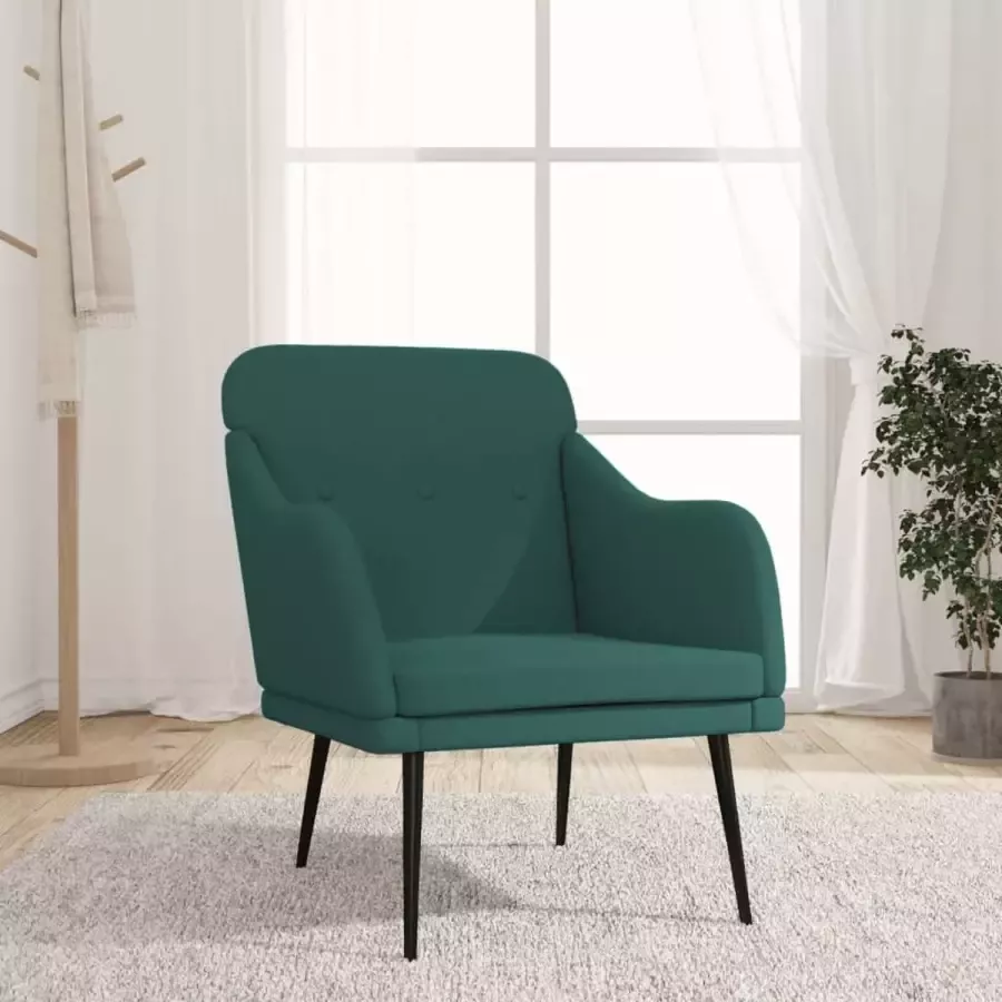 Furniture Limited Fauteuil 63x76x80 cm stof donkergroen