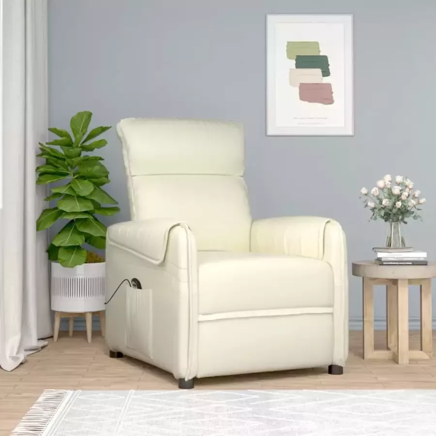 Furniture Limited Fauteuil elektrisch verstelbaar kunstleer crèmekleurig