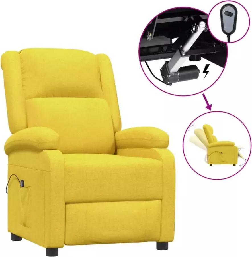 Furniture Limited Fauteuil elektrisch verstelbaar stof geel