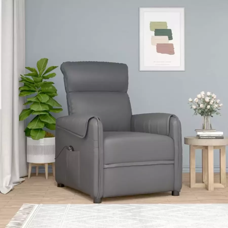 Furniture Limited Fauteuil verstelbaar elektrisch kunstleer grijs
