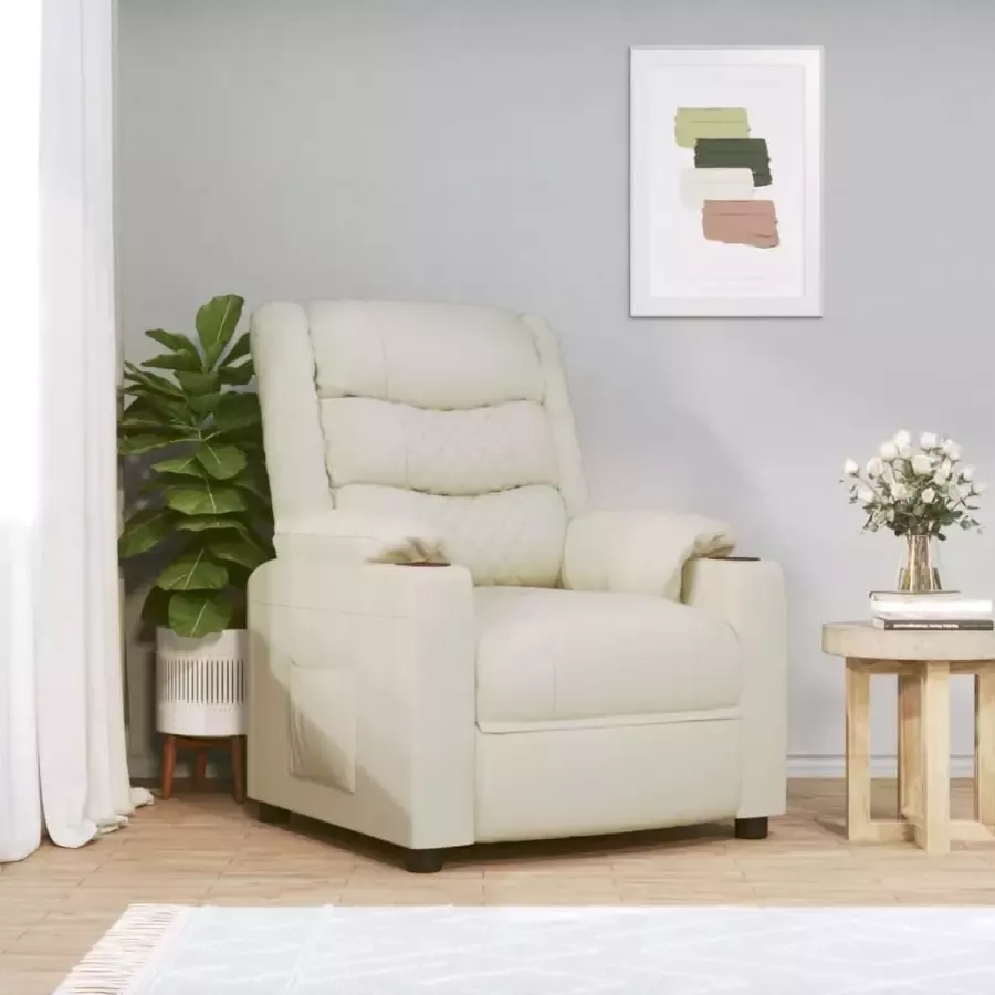 Furniture Limited Fauteuil verstelbaar kunstleer crèmekleurig