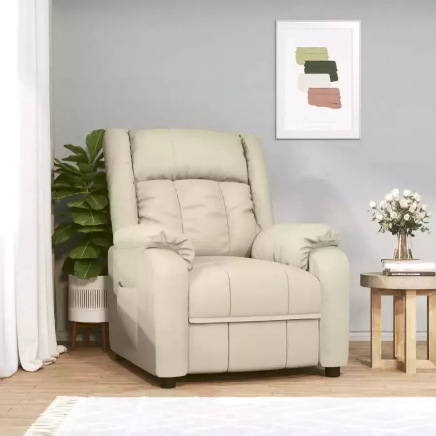 Furniture Limited Fauteuil verstelbaar kunstleer crèmekleurig