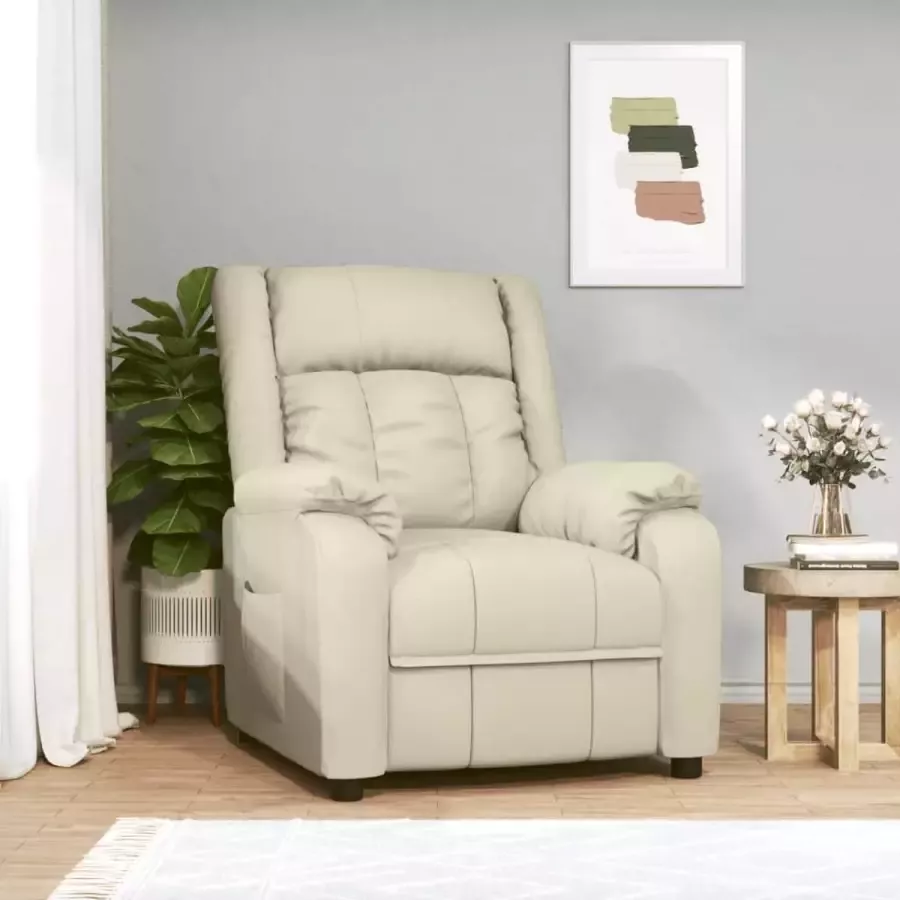 Furniture Limited Fauteuil verstelbaar kunstleer crèmekleurig