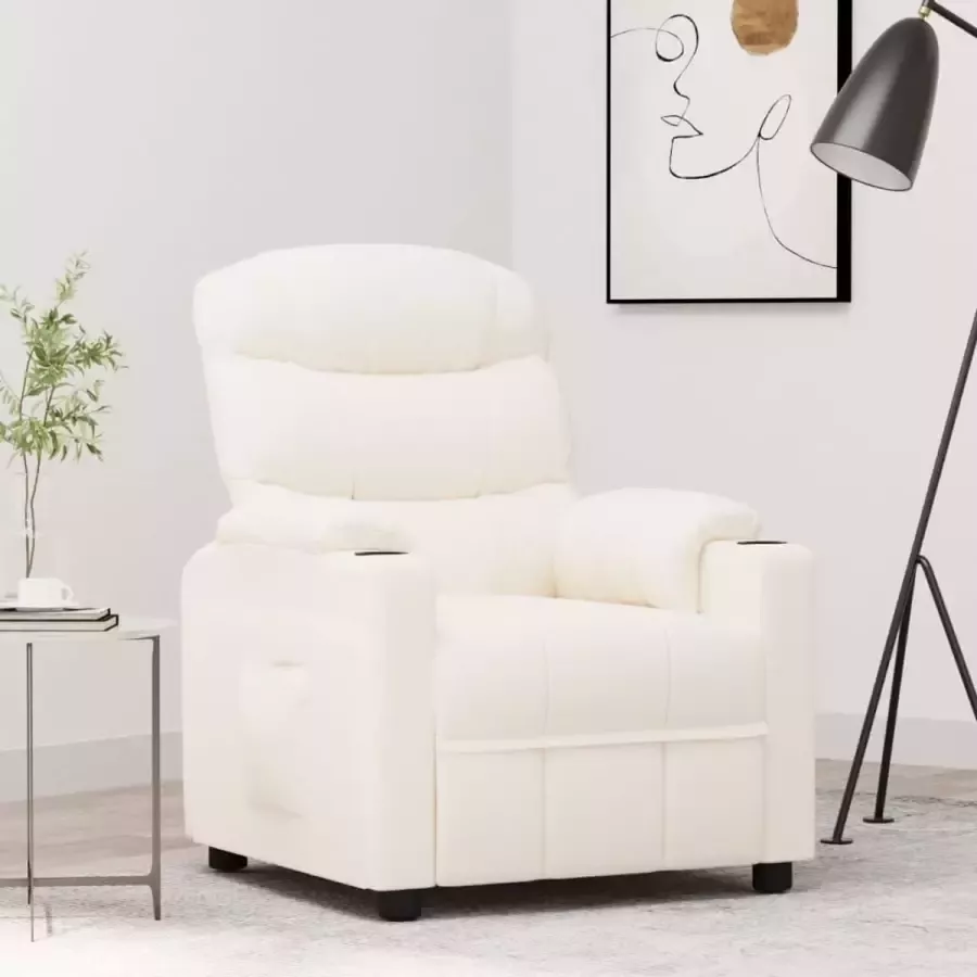 Furniture Limited Fauteuil verstelbaar kunstleer crèmekleurig