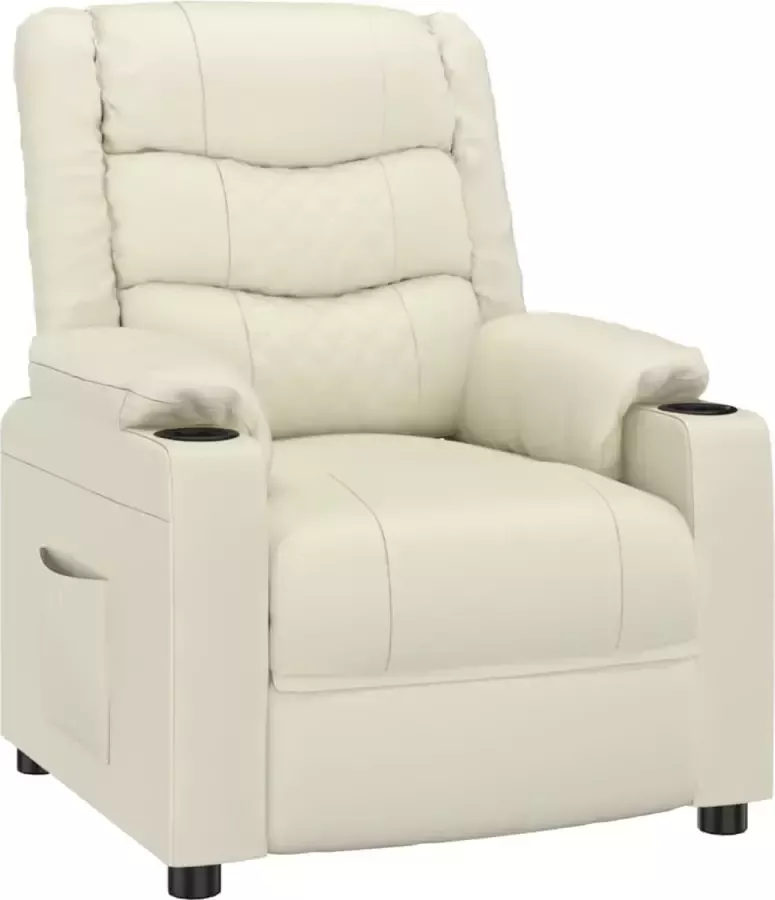 Furniture Limited Fauteuil verstelbaar kunstleer crèmekleurig