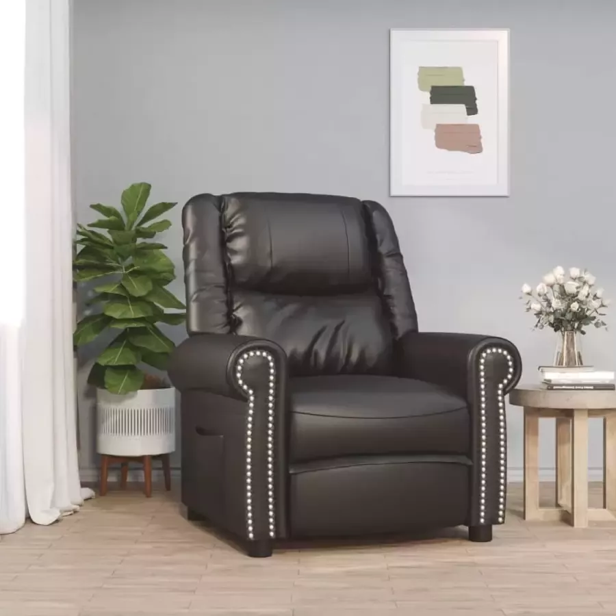 Furniture Limited Fauteuil verstelbaar kunstleer glanzend zwart