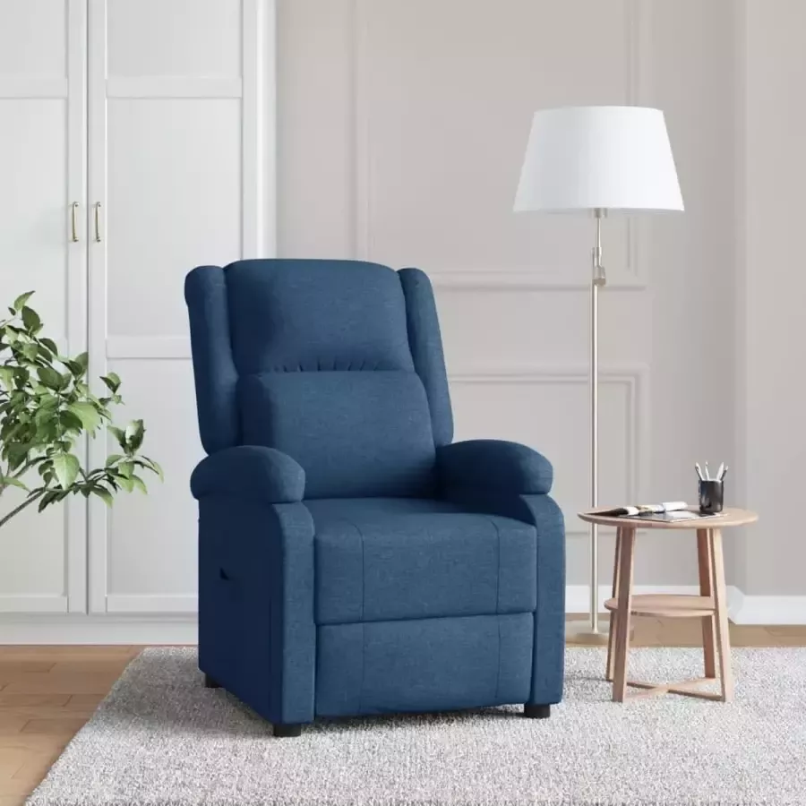 Furniture Limited Fauteuil verstelbaar stof blauw