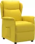 Furniture Limited Fauteuil verstelbaar stof lichtgeel - Thumbnail 3