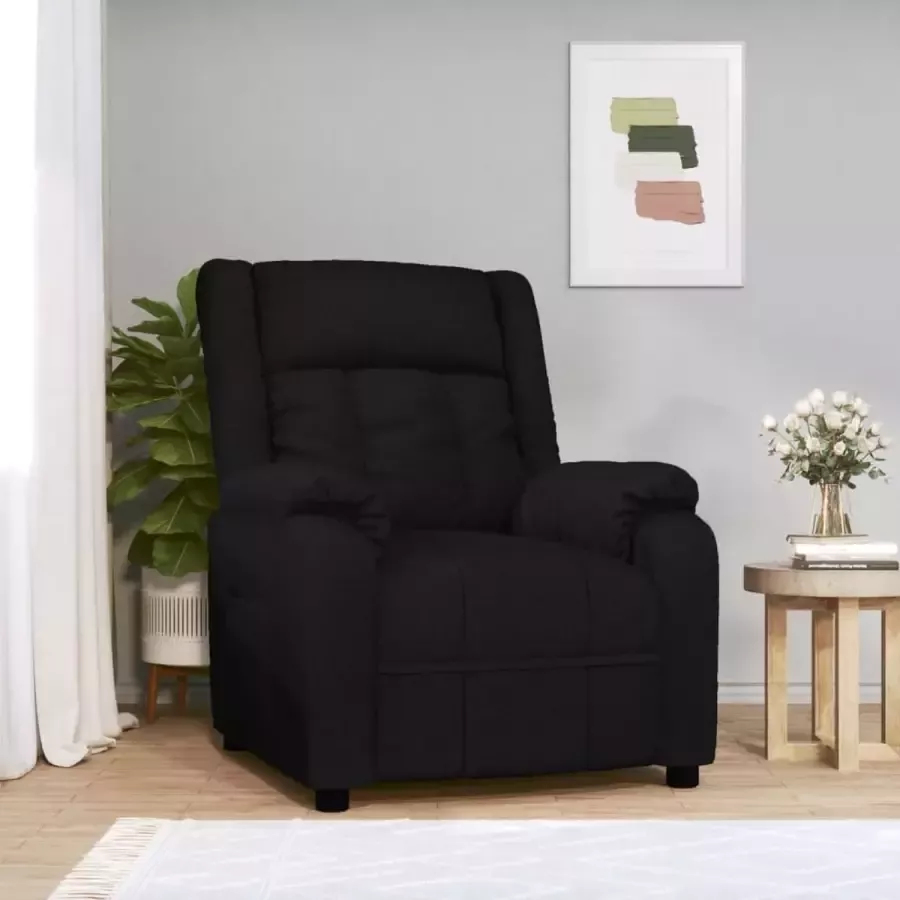 Furniture Limited Fauteuil verstelbaar stof zwart