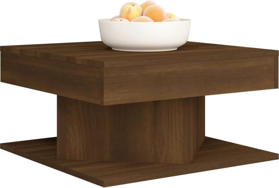 Furniture Limited FIONERA Salontafel 57x57x30 cm bewerkt hout bruin eikenkleur