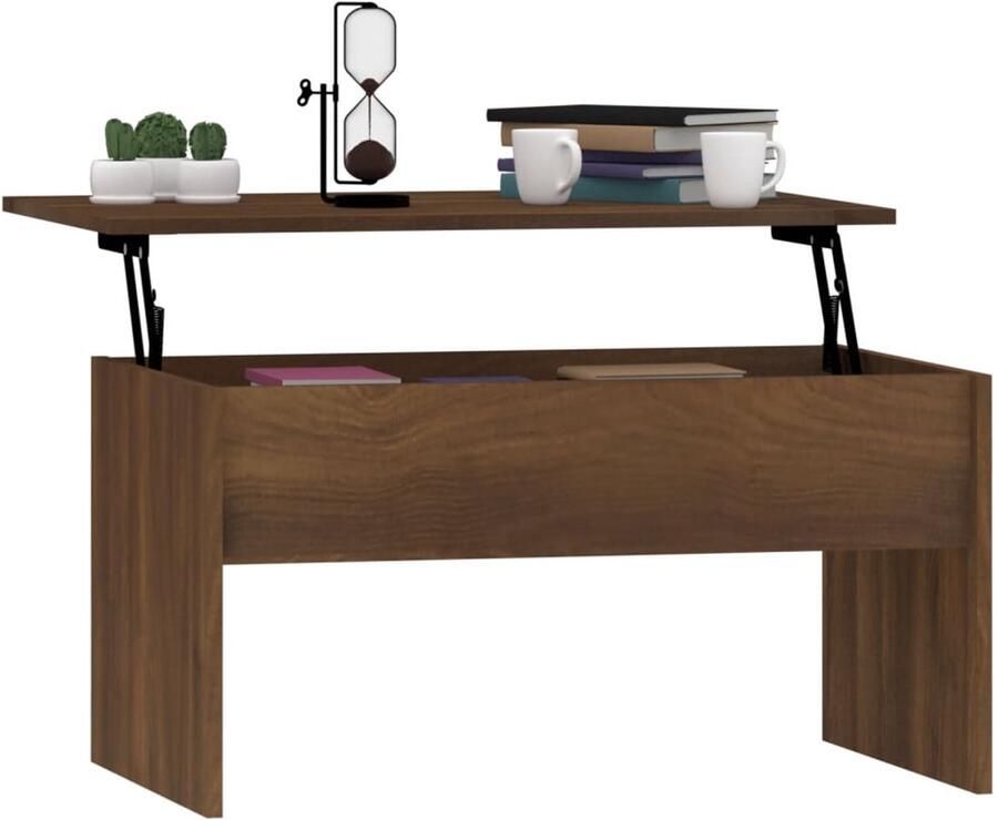 Furniture Limited FIONERA Salontafel 80x50 5x41 5 cm bewerkt hout bruin eikenkleur