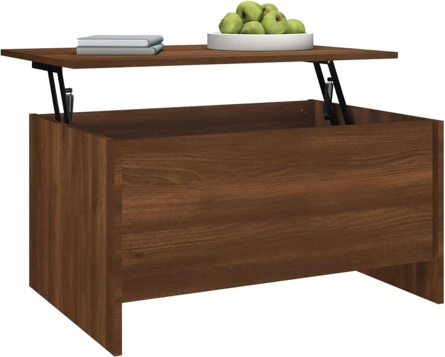 Furniture Limited FIONERA Salontafel 80x55 5x41 5 cm bewerkt hout bruin eikenkleur