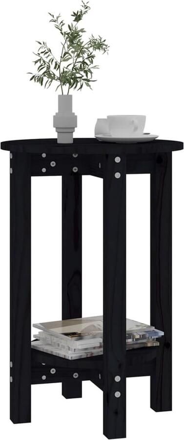 Furniture Limited vidaXL Salontafel Ø 40x60 cm massief grenenhout zwart - Foto 3