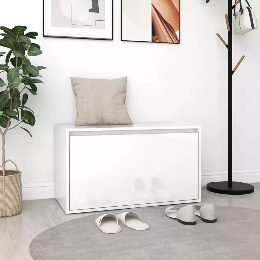 Furniture Limited Halbank 80x40x45 cm spaanplaat hoogglans wit