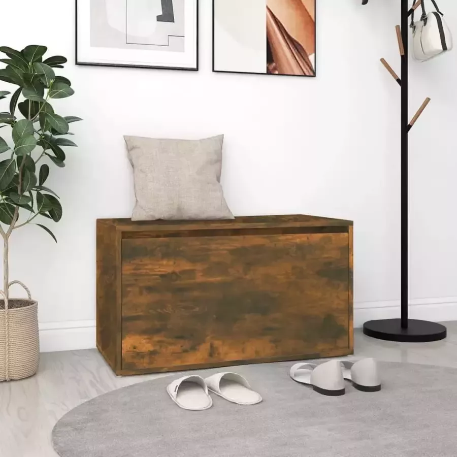 Furniture Limited Halbankje 80x40x45 cm bewerkt hout gerookt eikenkleurig