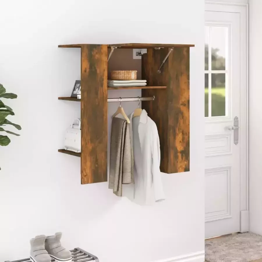 Furniture Limited Halmeubel 97 5x37x99 cm bewerkt hout gerookt eikenkleurig